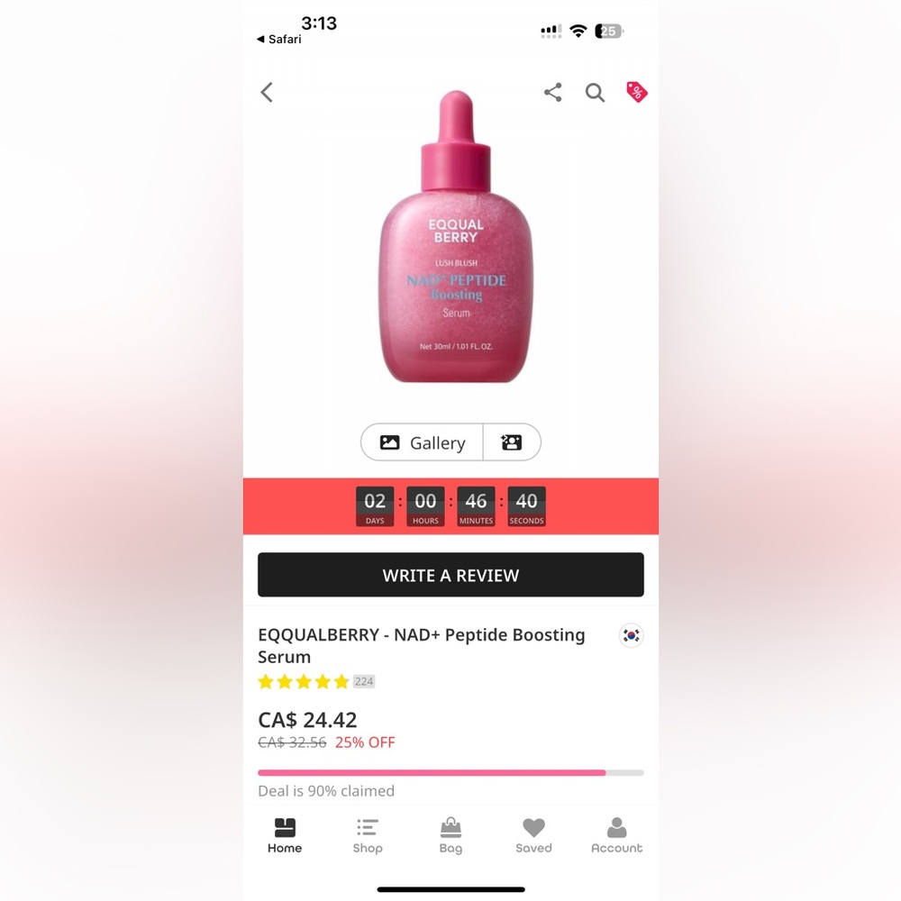 Pink NAD+ Peptide Boosting Serum